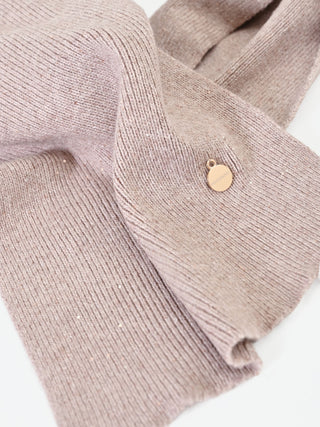 Écharpe en maille côtelée beige tourterelle avec points lumineux