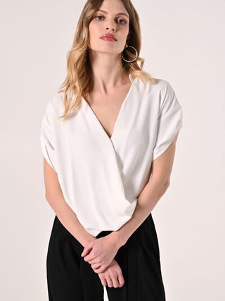 White Asymmetric Blouse