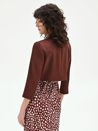 Coprispalle marrone in raso