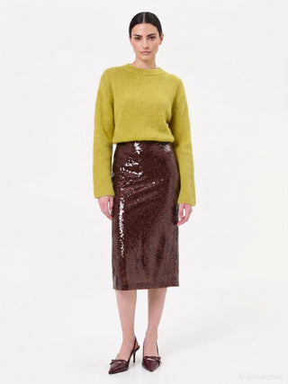 Soft green sweater Mixed mohair wool
