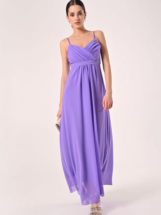 Lilac Empire-Waist Georgette Dress