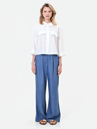 Camicia boxy bianca con tasche