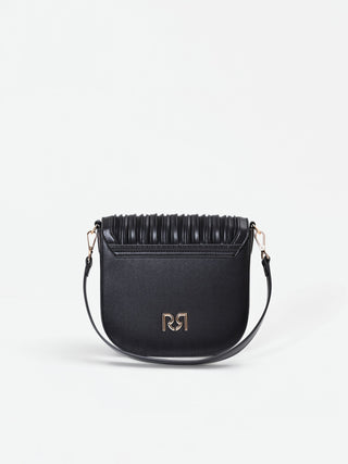 Black Plissé Crossbody Bag