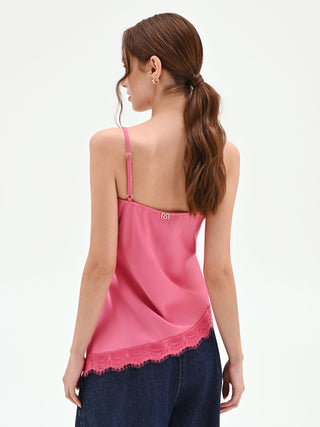 Pink satin top