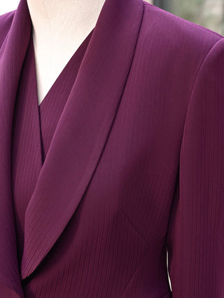 Giacca Studio monopetto gessata in crepe bordeaux rosso