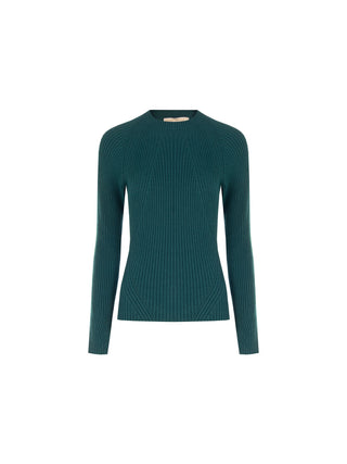 Petrol Green Ribbed Viscose Sweater