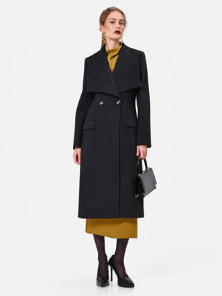 Cappotto lungo doppiopetto nero