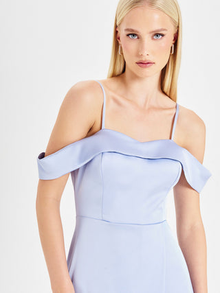 Blue Rinascimento atelier off-the-shoulder dress