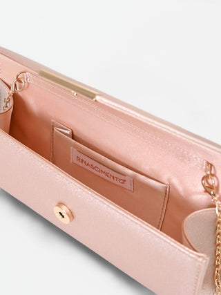 Pochette rosa con texture glitterata