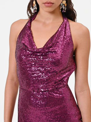 Burgundy Red Sequin Sheath Dress