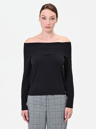 Black Off-the-Shoulder Viscose Top