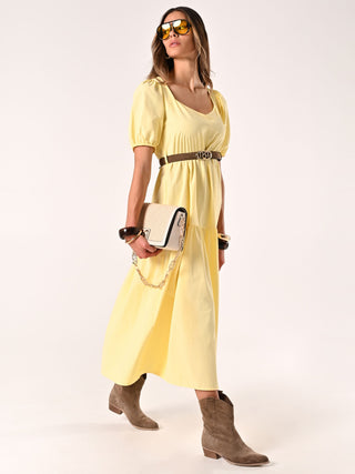 Abito Giallo in Misto Cotone