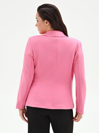 Curvy Pink Scuba Crepe Blazer