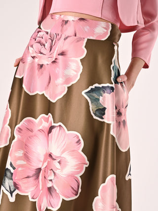 Jupe maxi en satin duchesse