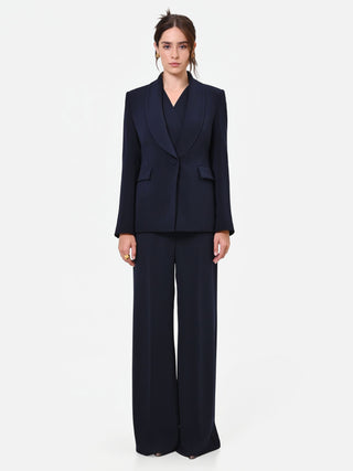 Einreihiger Studio-Blazer mit Nadelstreifen in Marineblau