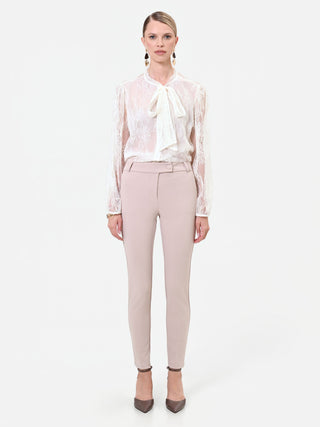 Pantalone skinny tortora beige