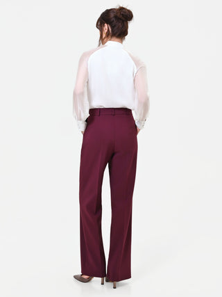 Pantalone Studio bordeaux rosso con piega centrale
