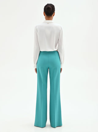 Turquoise High-Waisted Palazzo Pants