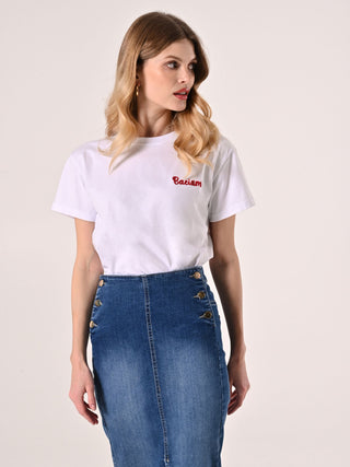 T-Shirt Baciami Bianca