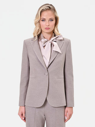 Giacca in misto viscosa tortora beige monopetto