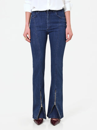 Front-Split Flare Jeans