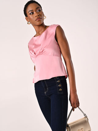 Powder Pink Satin Top