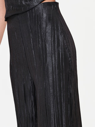 Black Crinkled Palazzo Trousers