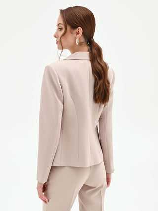 Giacca blazer monopetto tortora beige