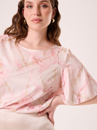 Marbled Pink Curvy Bouse