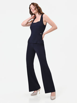 Navy Blue Flared Jumpsuit