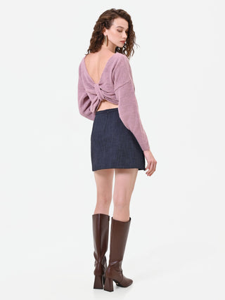 Navy Wrap Miniskirt