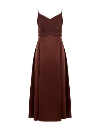 Langes Curvy-Kleid mit drapiertem Oberteil