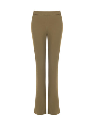 Pantalone svasato verde militare con spacco al fondo