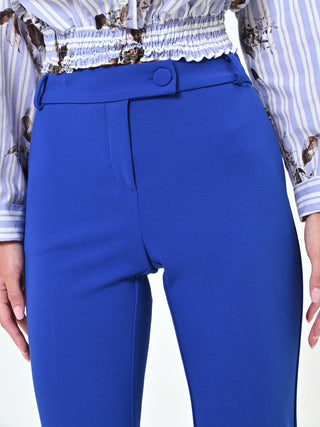 cobalt blue cigarette trousers Universal Standard Plus Size Ponte Pants Short to fit inside leg 27 /69cm Cobalt blue floral jacquard flat-front