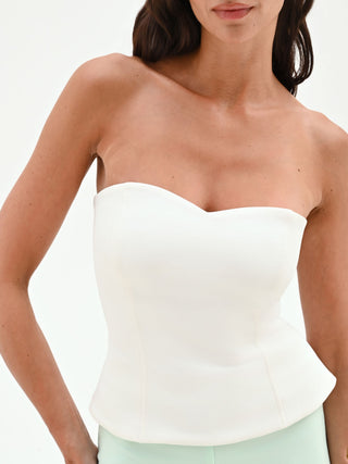White Sweetheart Bustier Top