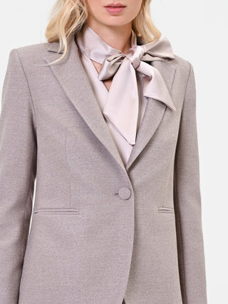 Giacca in misto viscosa tortora beige monopetto