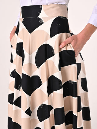 Midi Skirt in Printed Cotton