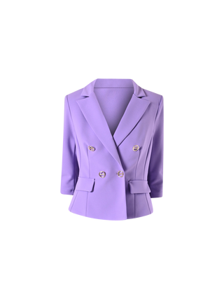 Short Lavender Jacket in Scuba Crepe