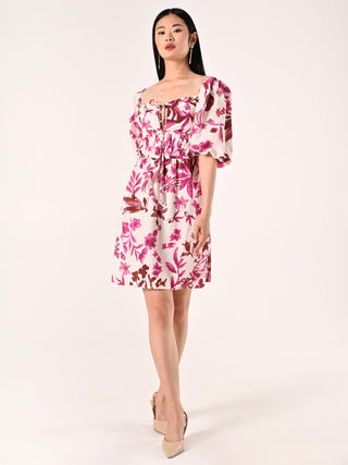 Robe imprimé fleuri violet iris