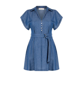  Curvy Chambray Kleid mit Strass