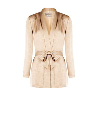 Dark Beige Wrap Jacket with Belt