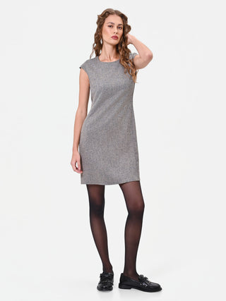 Melange fabric sheath dress