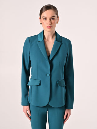 Royal Green Jacket with Satin Inserts