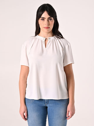 White Curvy Top