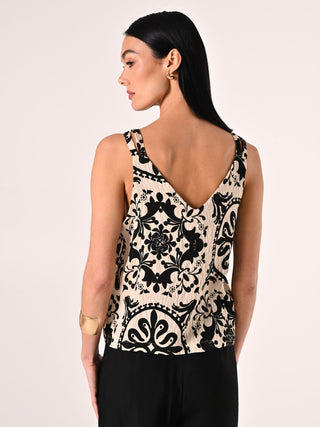 Ethnic-print Viscose Top