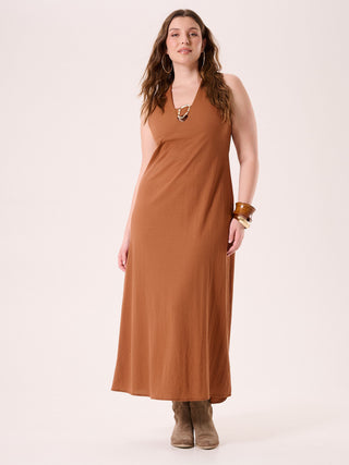 Abito Curvy Marrone in Viscosa