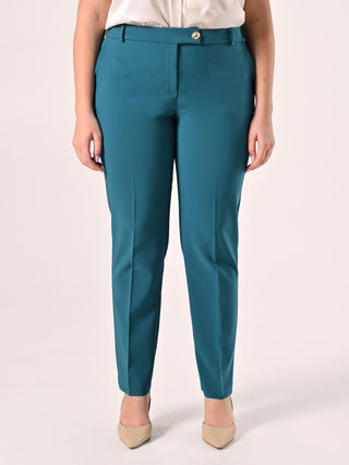 Pantalon curvy vert royal