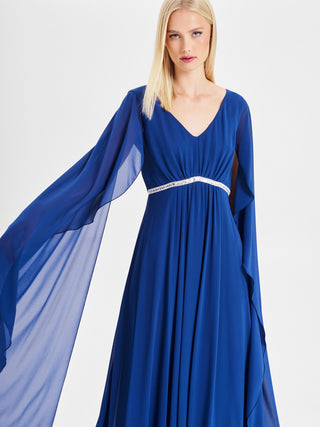 Rinascimento atelier Blu Long Dress with Stones