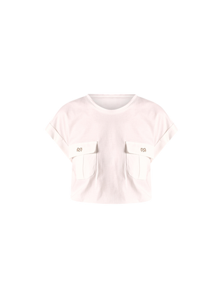 White T-Shirt with Utility Pockets