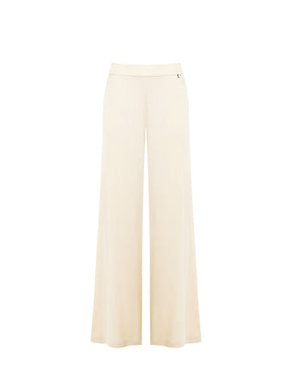 White Trousers in Viscose Satin